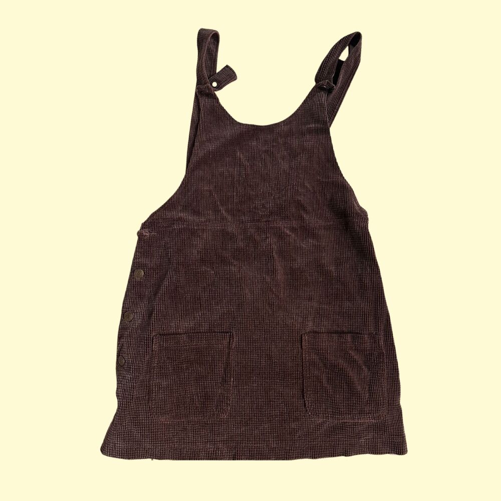 Vintage 90s California Concepts Brown Corduroy Overall Dress Jumper Large